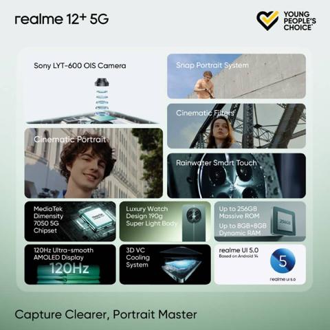 ريلمي تطلق هاتف Realme 12 Plus بمعالج Dimensity